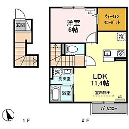 ソフィア 1LDKの間取図画像