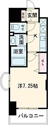 LUXEなかもず 1Kの間取図画像