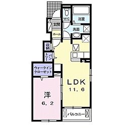 フェリシテ 1LDKの間取図画像