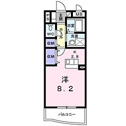スカイ・ルシパー ワンルームの間取図画像