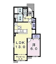 グラースA 1LDKの間取図画像