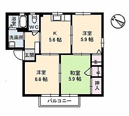 コーポ浅川 1階3Kの間取り
