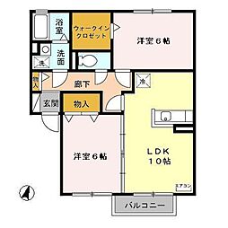 ロワール1 2LDKの間取図画像
