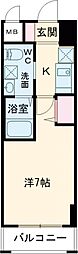グルーブAriaトアロード 8階1Kの間取り