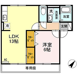タクトハイツ日浅2 1LDKの間取図画像
