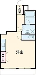 ハイツ河田 ワンルームの間取図画像