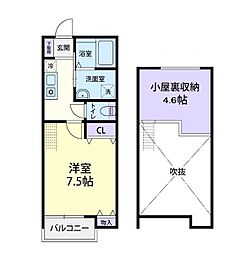 カーサベルデ 1Kの間取図画像