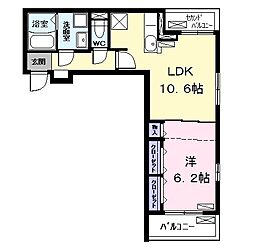 アルバーダ 1LDKの間取図画像