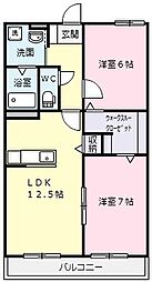 ポマル 2LDKの間取図画像