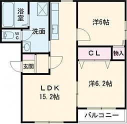 StepSocia 2LDKの間取図画像