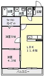 グレイスレジデンス 2LDKの間取図画像