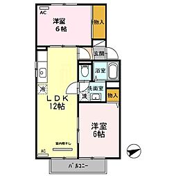 ファミール 2階2LDKの間取り