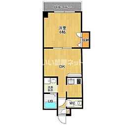 シティドミール 3階1DKの間取り