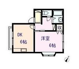 ヴィラ上塩冶 1DKの間取図画像