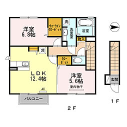 kiitos 2階2LDKの間取り