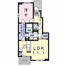 アンジュメゾンA 1LDKの間取図画像