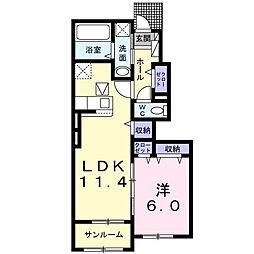 フォルトゥーナ3 1LDKの間取図画像
