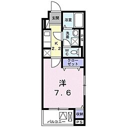 アペルトカーサ佐倉 1Kの間取図画像