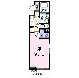 クレアーレ成田2 1Kの間取図画像