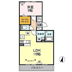ロイヤルタウン松崎A 1LDKの間取図画像
