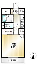 ハイシティー堀南 1Kの間取図画像