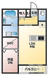 Barbizon440 A 1LDKの間取図画像