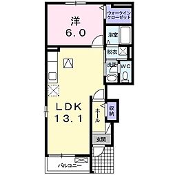 アルテミスおじま 1LDKの間取図画像