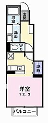 エスターブレA棟 ワンルームの間取図画像