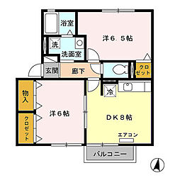 コスモスハウスH 2DKの間取図画像