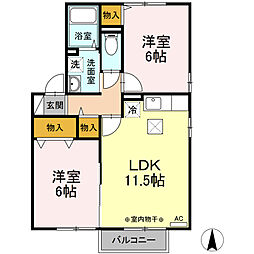 サンヴィレッジ 2LDKの間取図画像