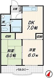 LAZFITHユーカリが丘 2DKの間取図画像