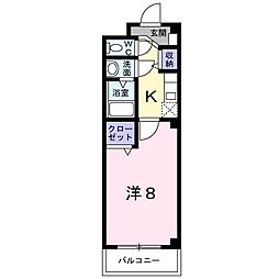 プロシードみなと 1Kの間取図画像