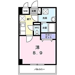 Grandeurフォレスタ 1Kの間取図画像