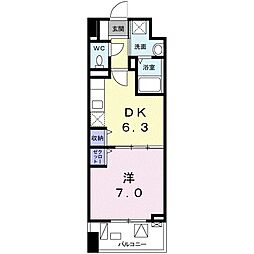 グレイス竹の塚 1DKの間取図画像
