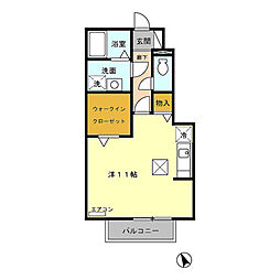 ローズコート上耕地 ワンルームの間取図画像