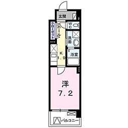 オンフォレスト・吉島 1Kの間取図画像