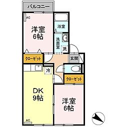 センチュリーシバタ 2DKの間取図画像