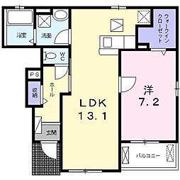 ぜろなかやだ 1LDKの間取図画像