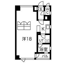 CITY連坊2 1Kの間取図画像