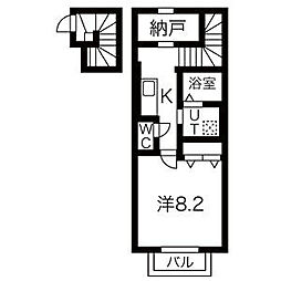 レジデンスHourai 1SKの間取図画像
