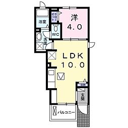 コンバーレ逢妻 1LDKの間取図画像