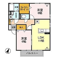 ロイヤルパレス　II 2階2LDKの間取り