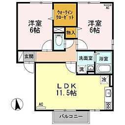 コーポラスITOIII　Ｃ 2階2LDKの間取り