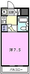 メゾン清風 2階1Kの間取り
