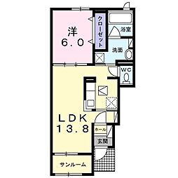 ナルド 1LDKの間取図画像