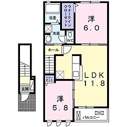 ボンボヤージュ2 2LDKの間取図画像