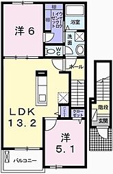 アルモニー.M 2LDKの間取図画像