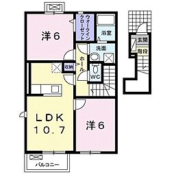 ルミエールコート1 2LDKの間取図画像