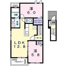 エストランダC 2LDKの間取図画像