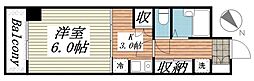 ロイヤルクレセント 1Kの間取図画像